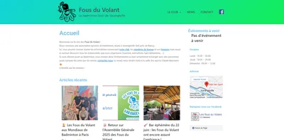 Screenshot du projet Blog Club Badminton